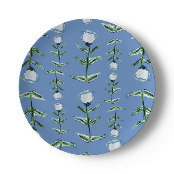 Blue Tulip Bone China Plate - My American Goods