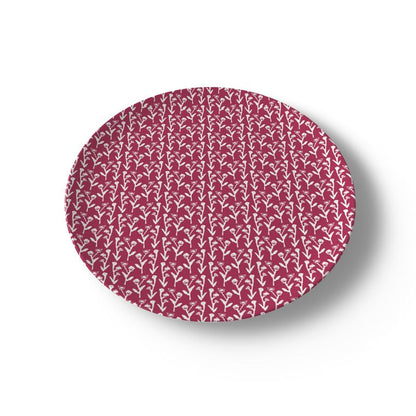 Set of Cranberry Ivy Manor China Plates (Set of 4 or 8)
