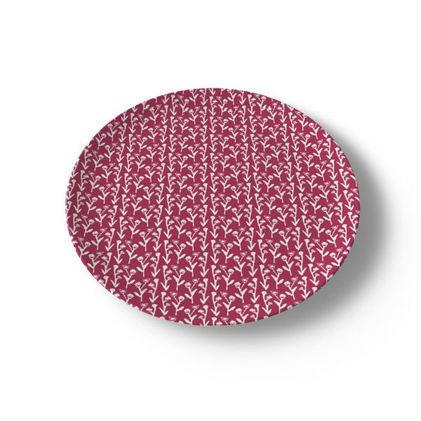 Set of Cranberry Ivy Manor China Plates (Set of 4 or 8)