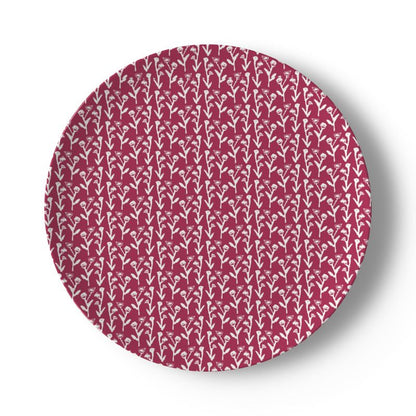 Set of Cranberry Ivy Manor China Plates (Set of 4 or 8)