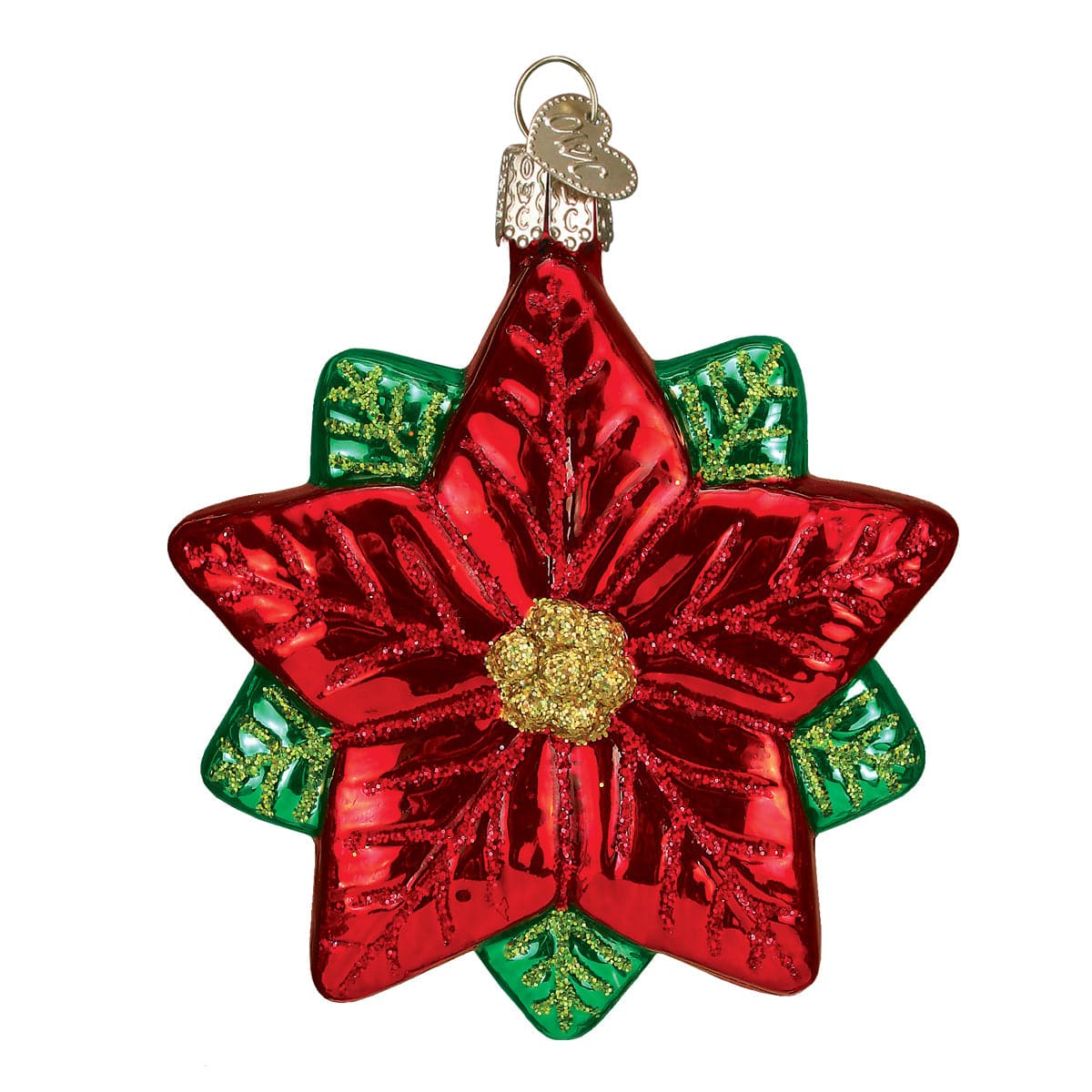 Old World Christmas 3.75 X 3.25 X 1.25 / 22028 Poinsettia Star Ornament