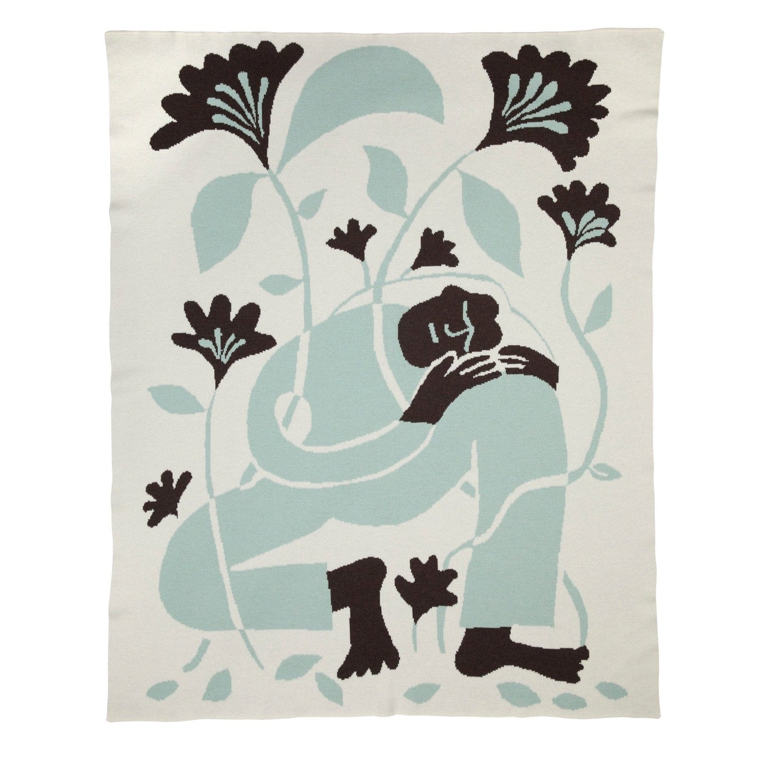 Biquette Throw Blanket Spring in Merino Wool Grow Throw Blanket