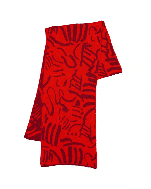 Biquette Adult Scarf Red Lip in Organic Cotton Fold Scarf