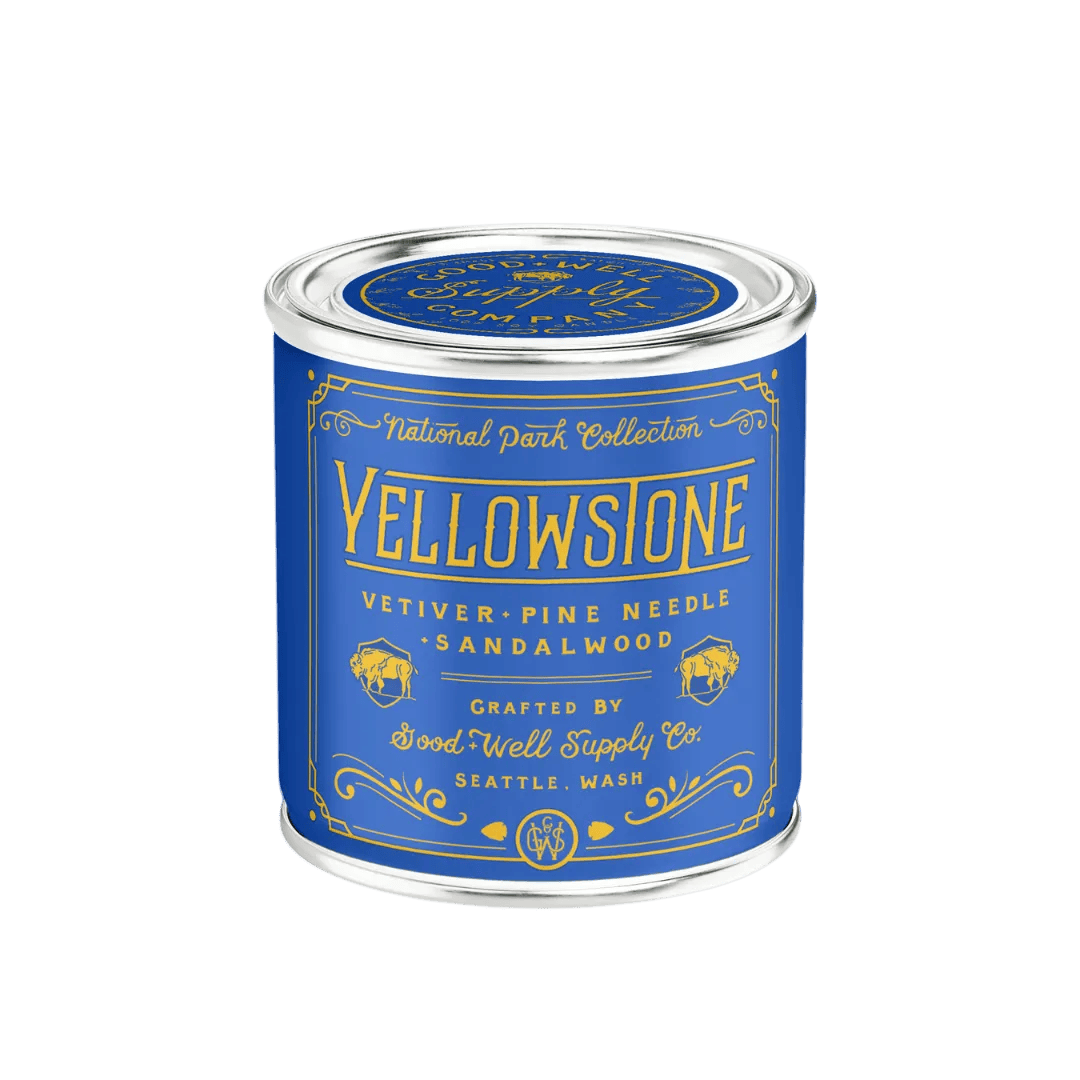 Good &amp; Well Supply Co Candles Half Pint / 8oz / Cotton Wick Yellowstone National Park Candle