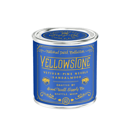 Good &amp; Well Supply Co Candles Half Pint / 8oz / Cotton Wick Yellowstone National Park Candle
