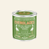 Green candle container labeled &