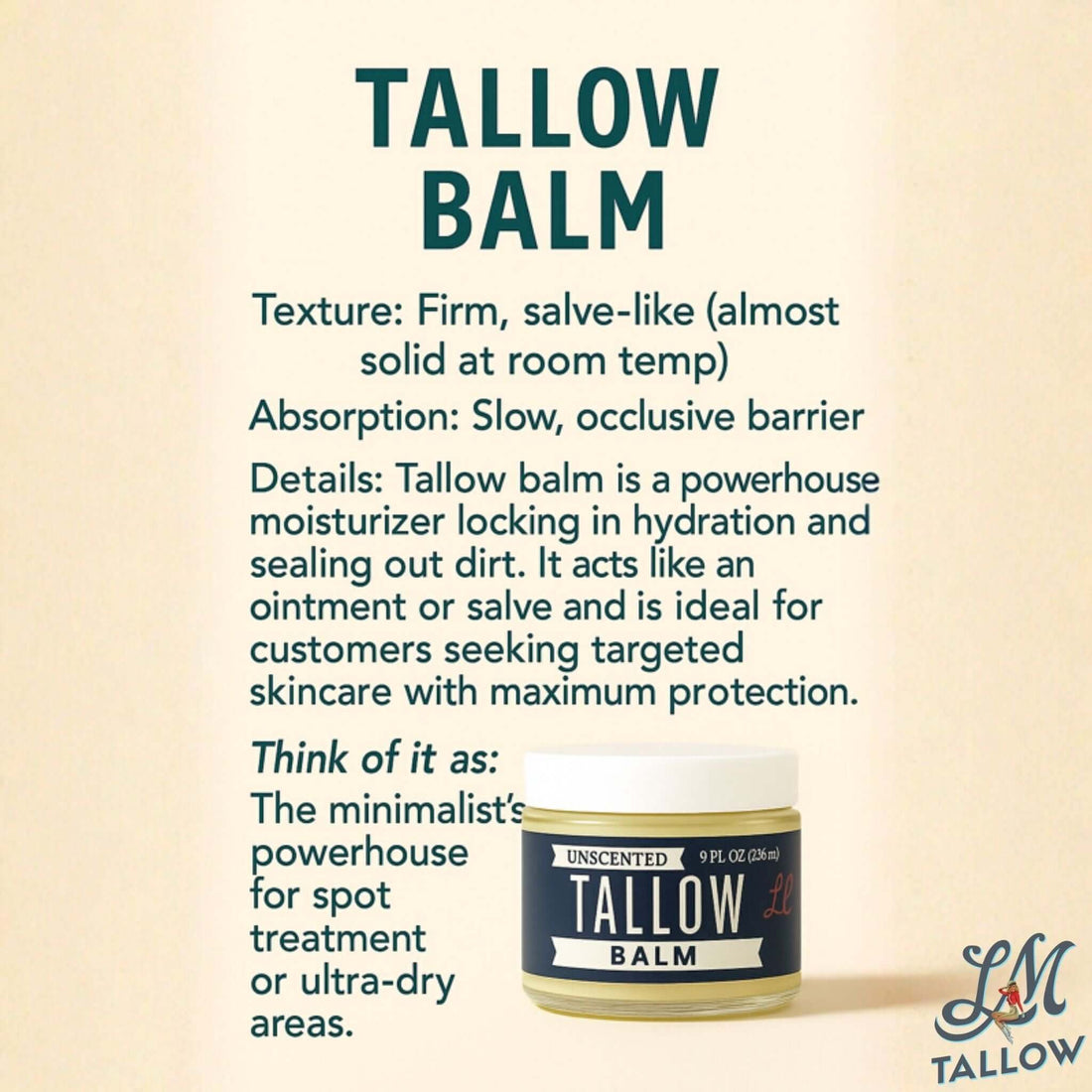 The Lady May Body Cream/Lotion Lady May Unscented Tallow Balm – All-Natural Moisture &amp; Skin Repair