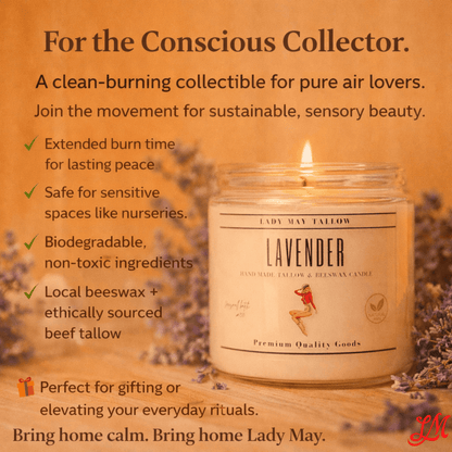 Lady May Tallow Candles Lady May "Classics" All Natural, Tallow &amp; Beeswax Candle