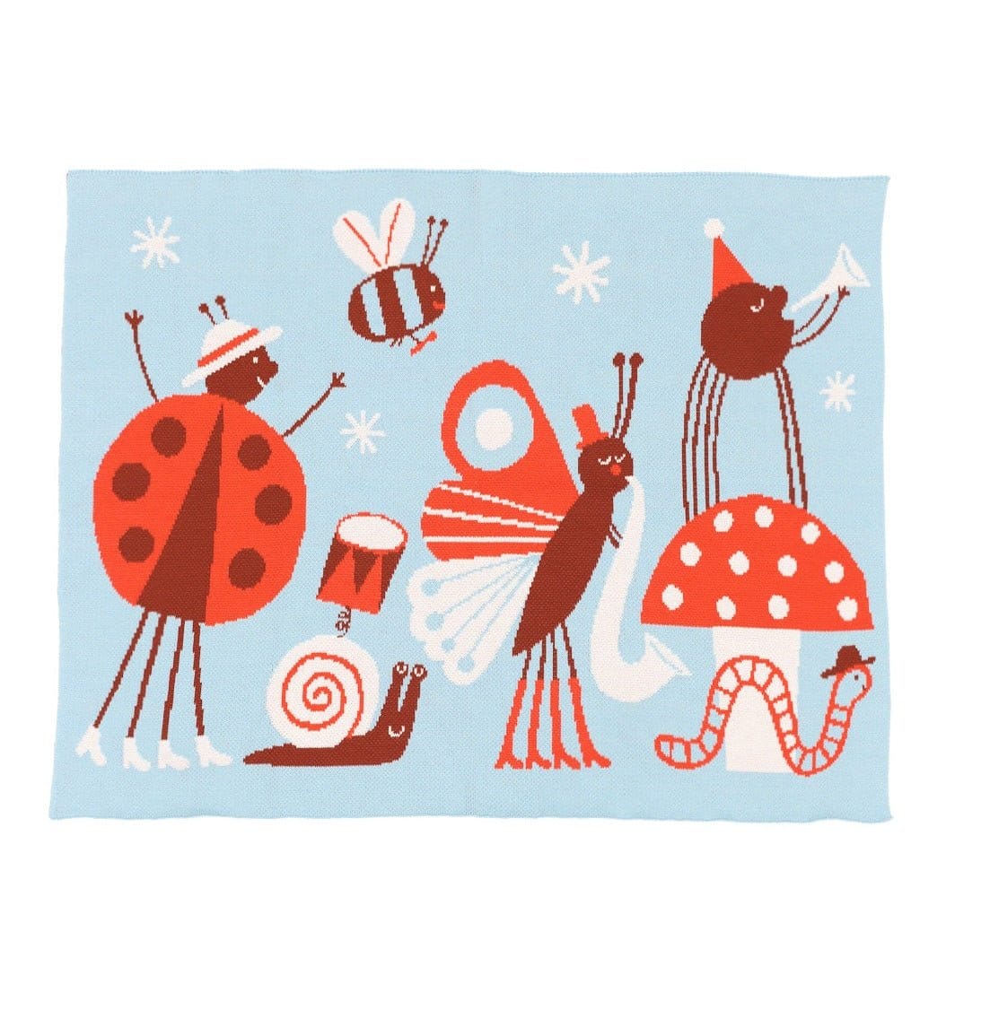 Biquette Baby Blanket Fall in Organic Cotton Bug Band - Baby &amp; Kid&
