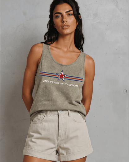 Crazy Cozy Cool Sleeveless Tops and Tanks 250 Freedom Star Graphic Tank Top | Made in USA | 4th of July