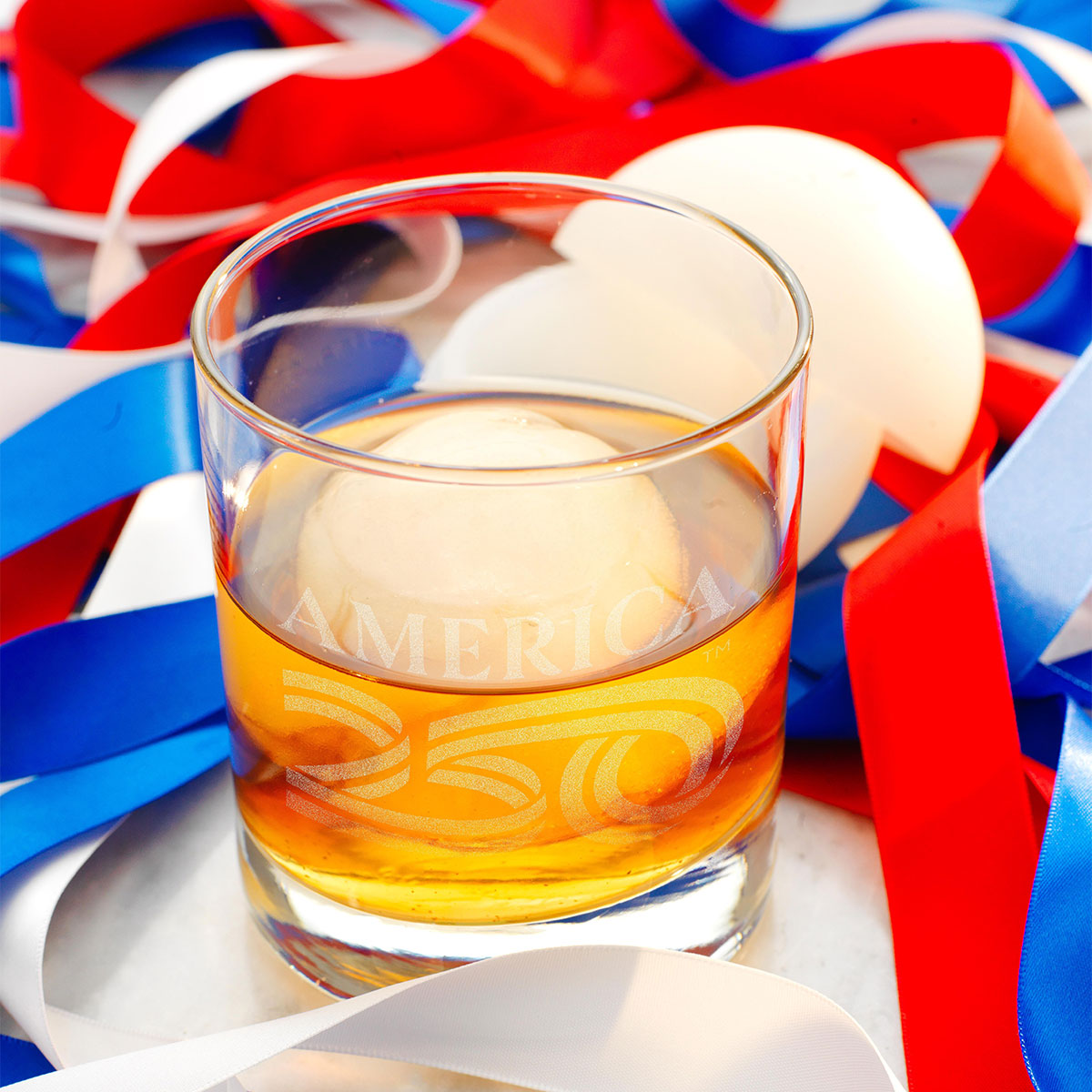 America250 Rocks Glass with Ice Mold Commemorative Gift Set