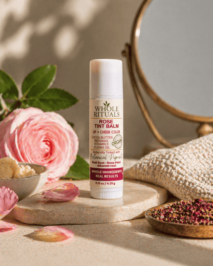 Whole Rituals Lip Balms Rose Tint Balm – Lip + Cheek Color with Organic Ingredients