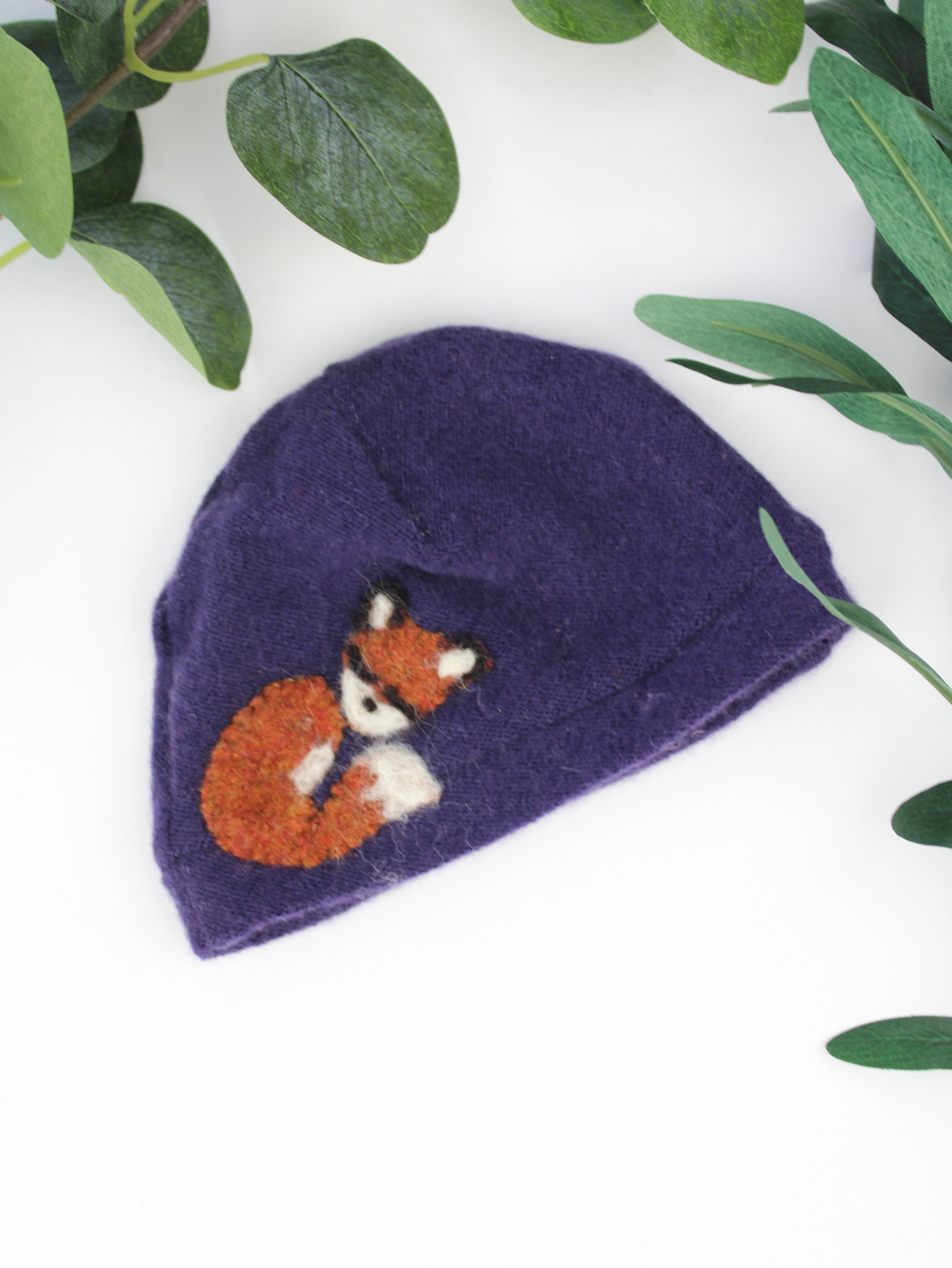 Sleeping Fox Cashmere Hat - Newborn - My American Goods