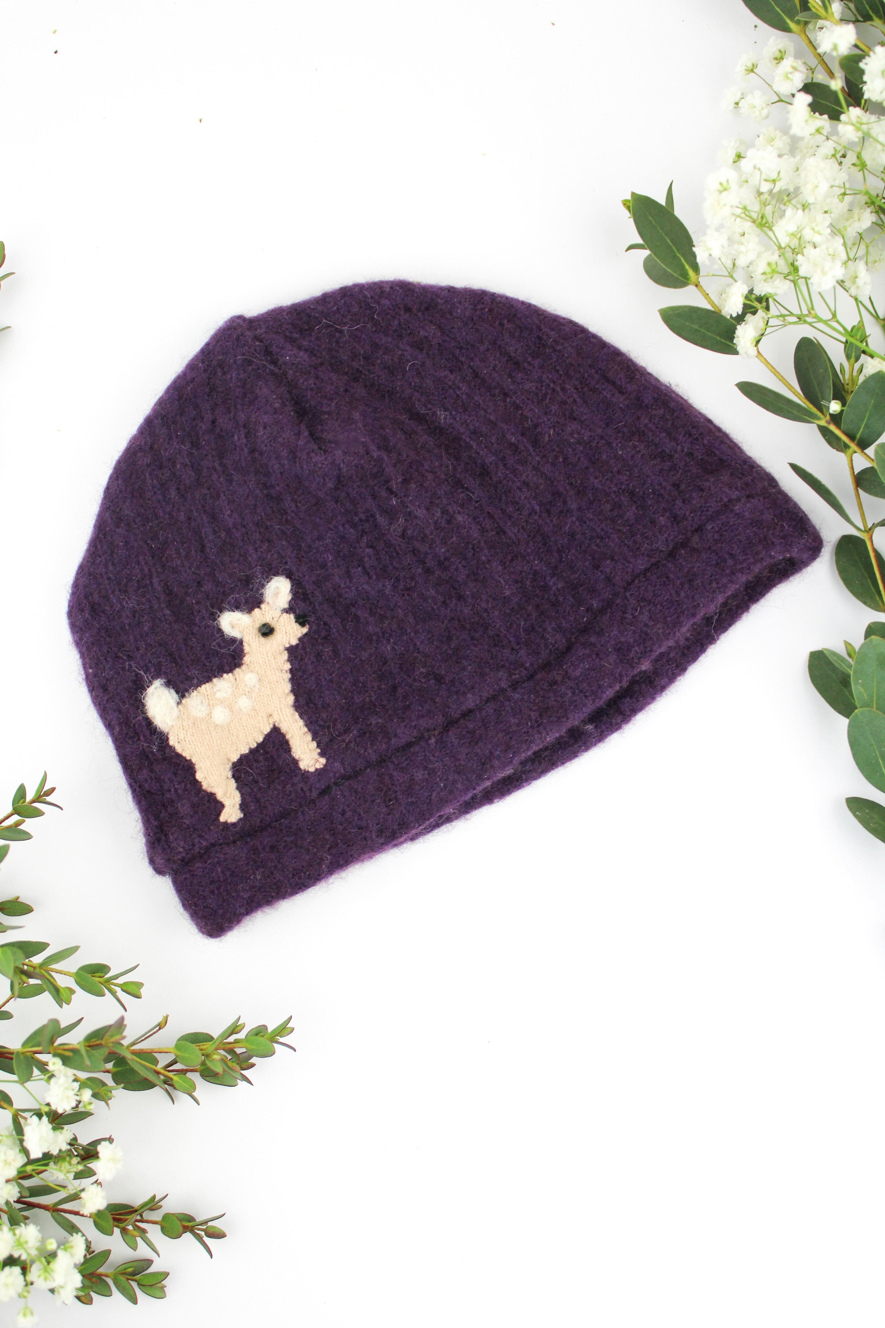 Ash &amp; Rose hat Purple Fawn Cashmere Hat - Baby