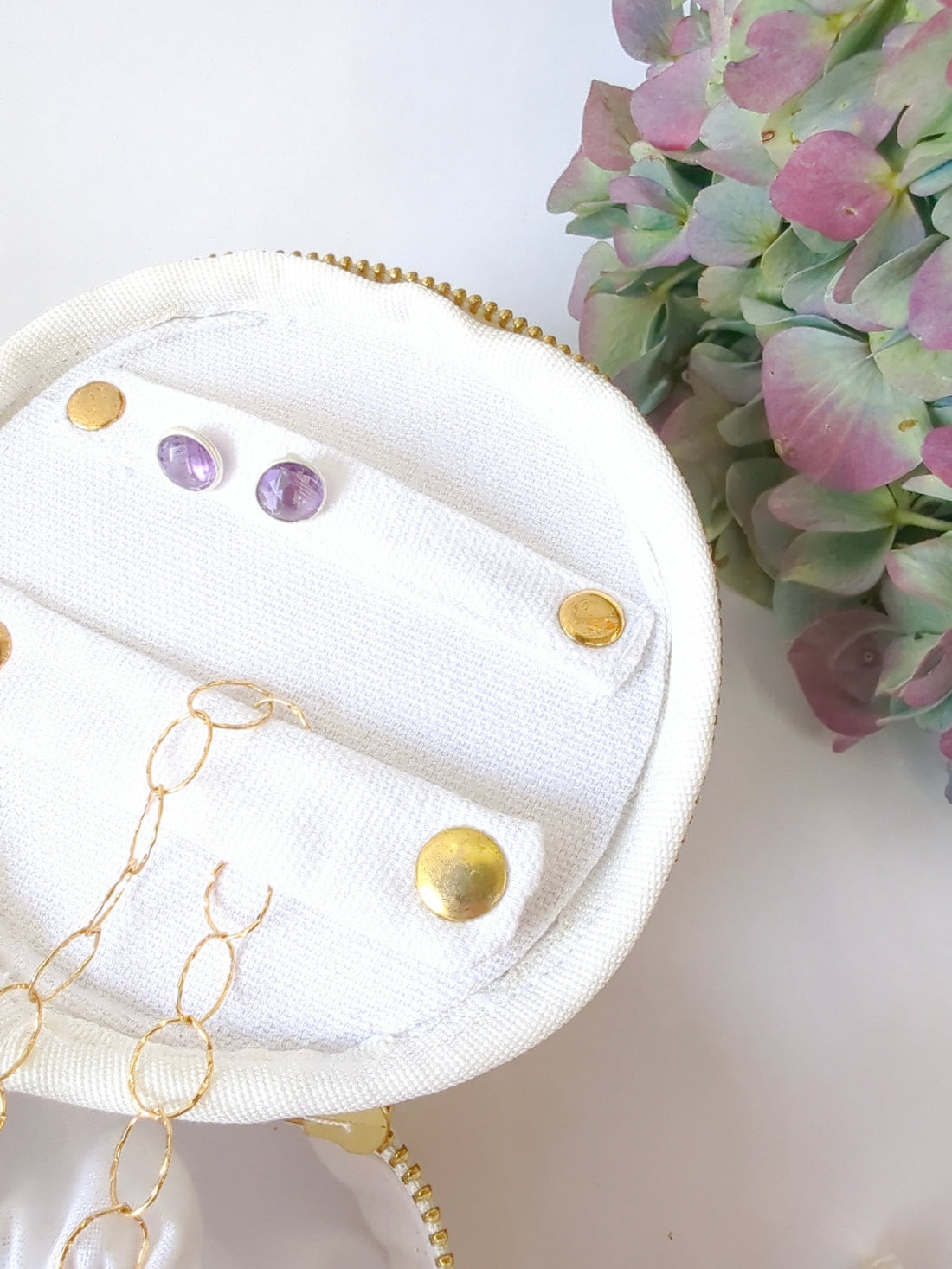 Gold Ginkgo Jewelry Pouch - My American Goods