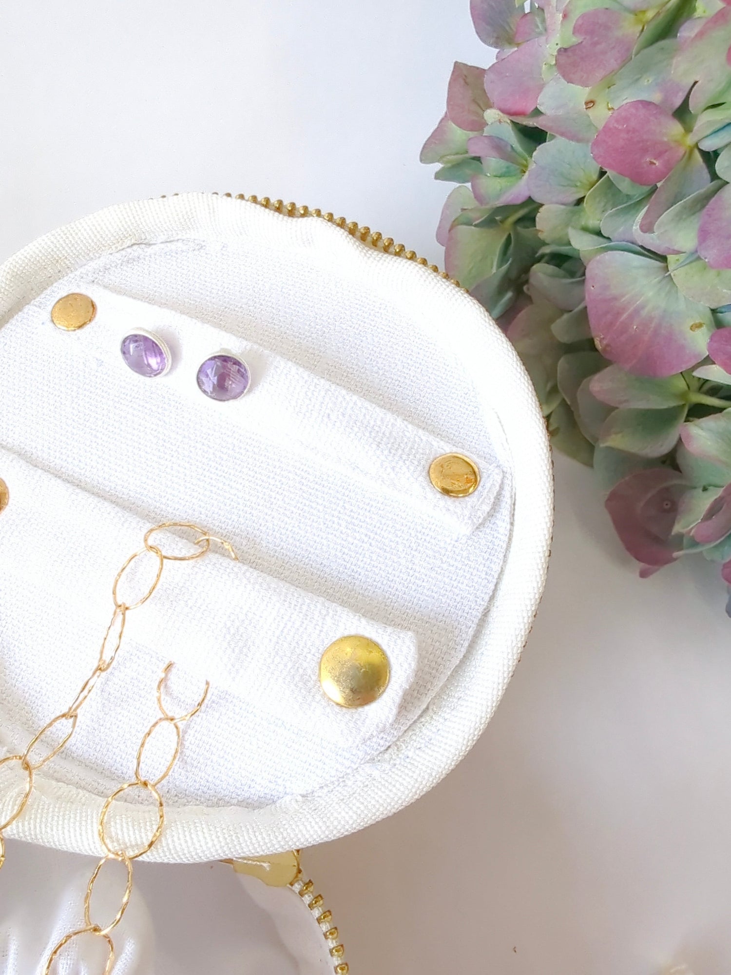 Gold Ginkgo Jewelry Pouch - My American Goods