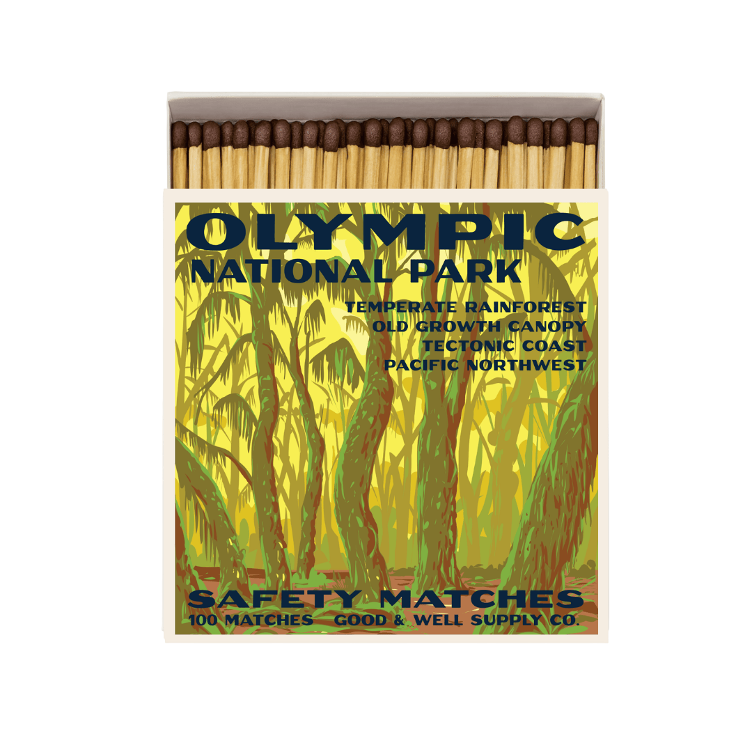 Good &amp; Well Supply Co. Olympic Hoh Rainforest Vintage National Park Cabin Matches