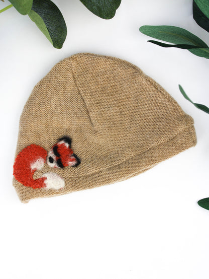 Sleeping Fox Cashmere Hat - Newborn - My American Goods