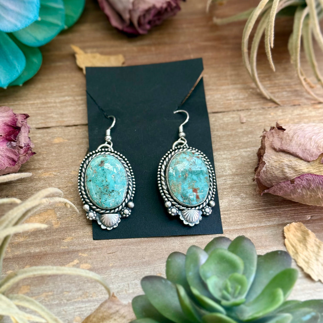 Cripple Creek Turquoise Dangle Earrings by Shay Pfeiffer