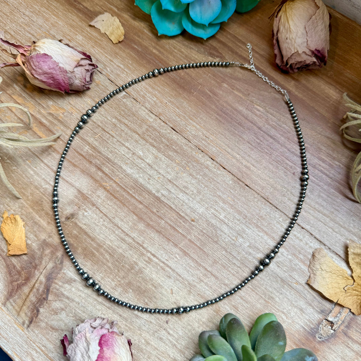 20" Graduated Sterling Silver Pearl Necklace – 3mm