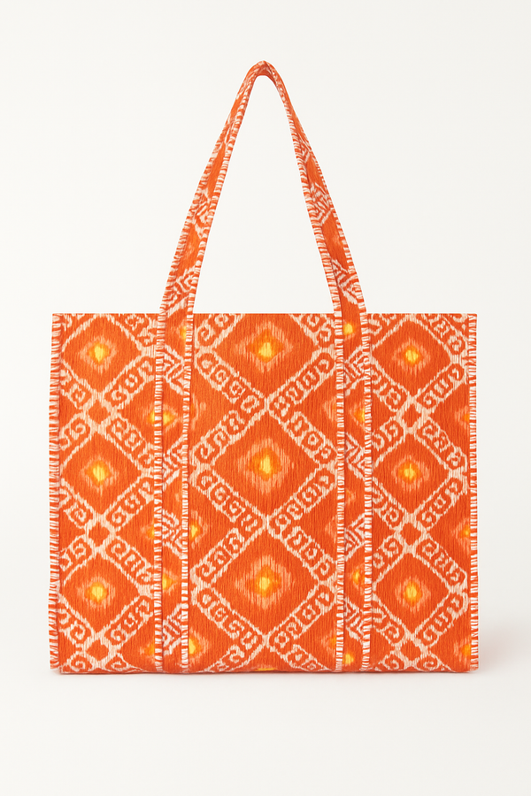 Orange Zig Zag Tote - My American Goods