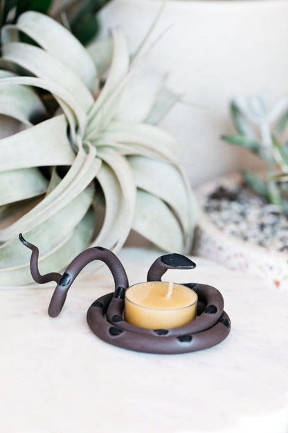 Carter + Rose Saul Ceramic Snake Tealight Holder