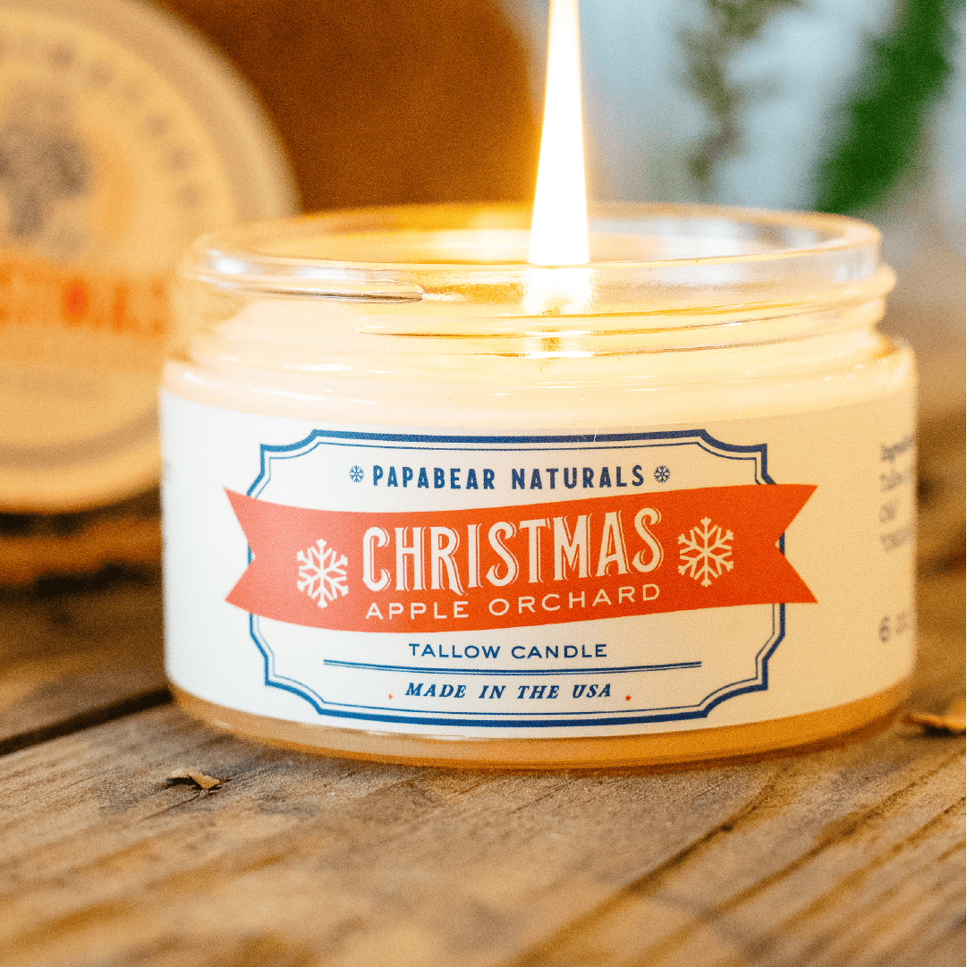 PapaBear Naturals Candle Pumpkin - Tallow Candle - 6 oz