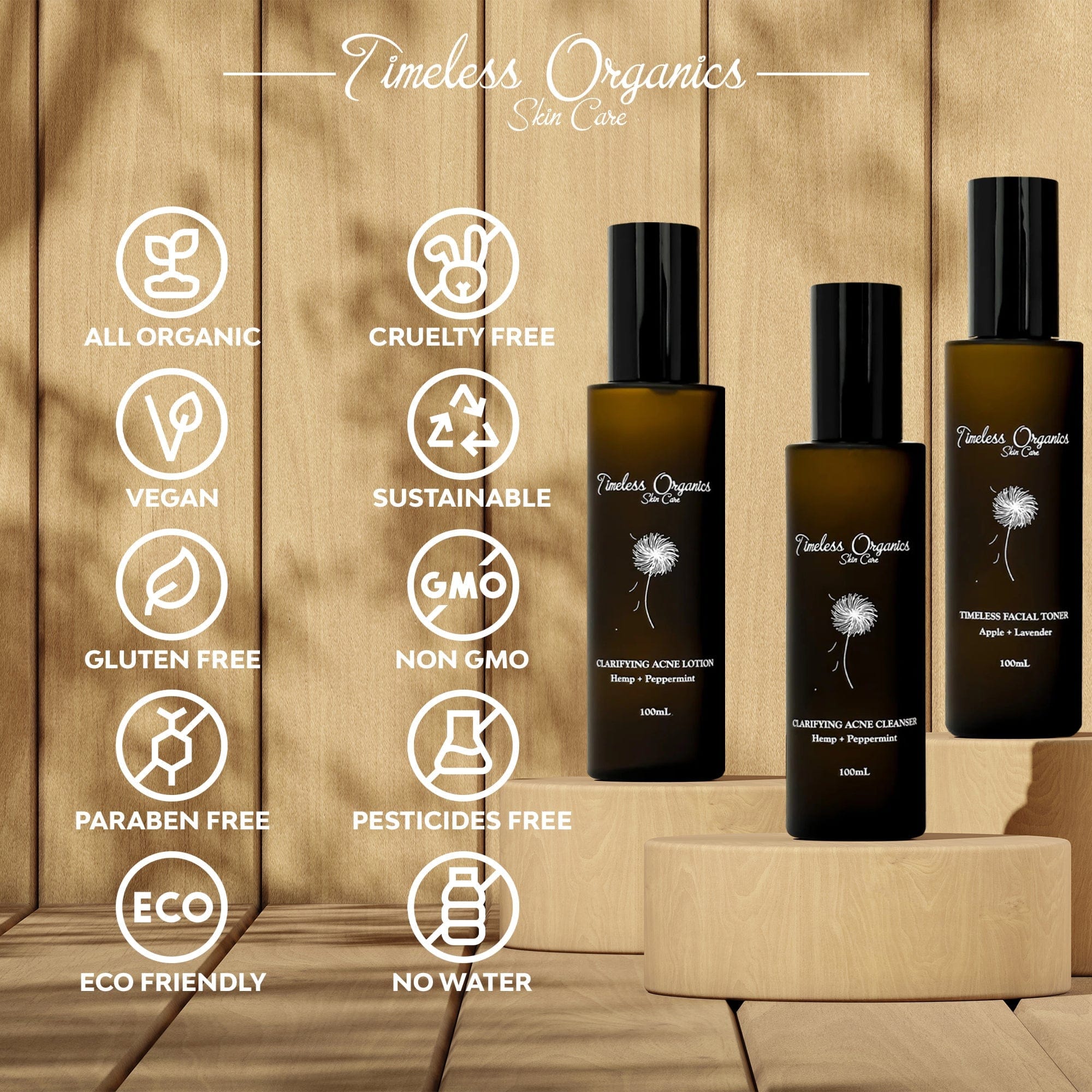 Timeless Organics Skin Care Kit 3-Step Acne System