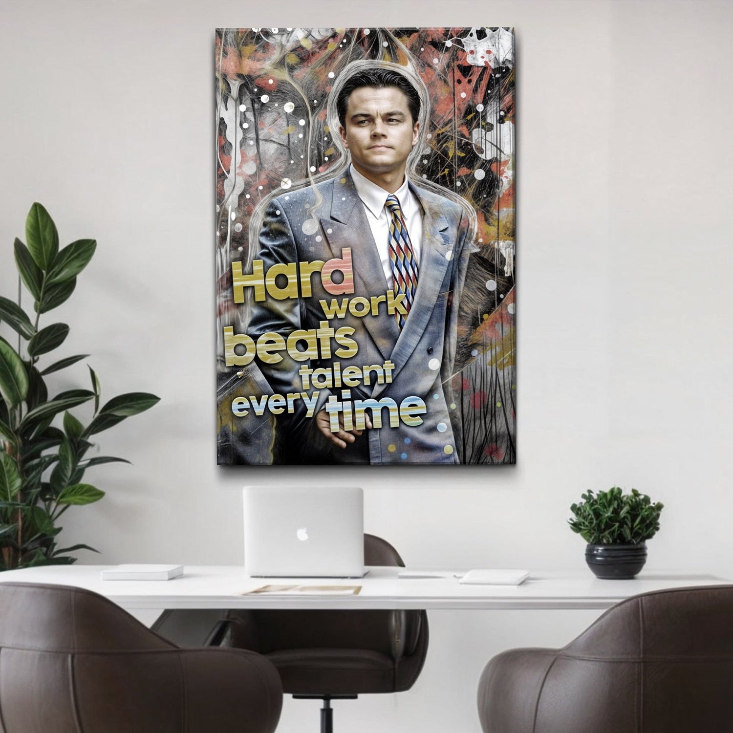 Tailored Canvases Canvas Hard Work Beats Talent Every Time Motivational Wall Sign