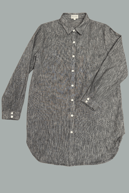 Field Day Top Cora Cover Up in Heatherd Stone Linen