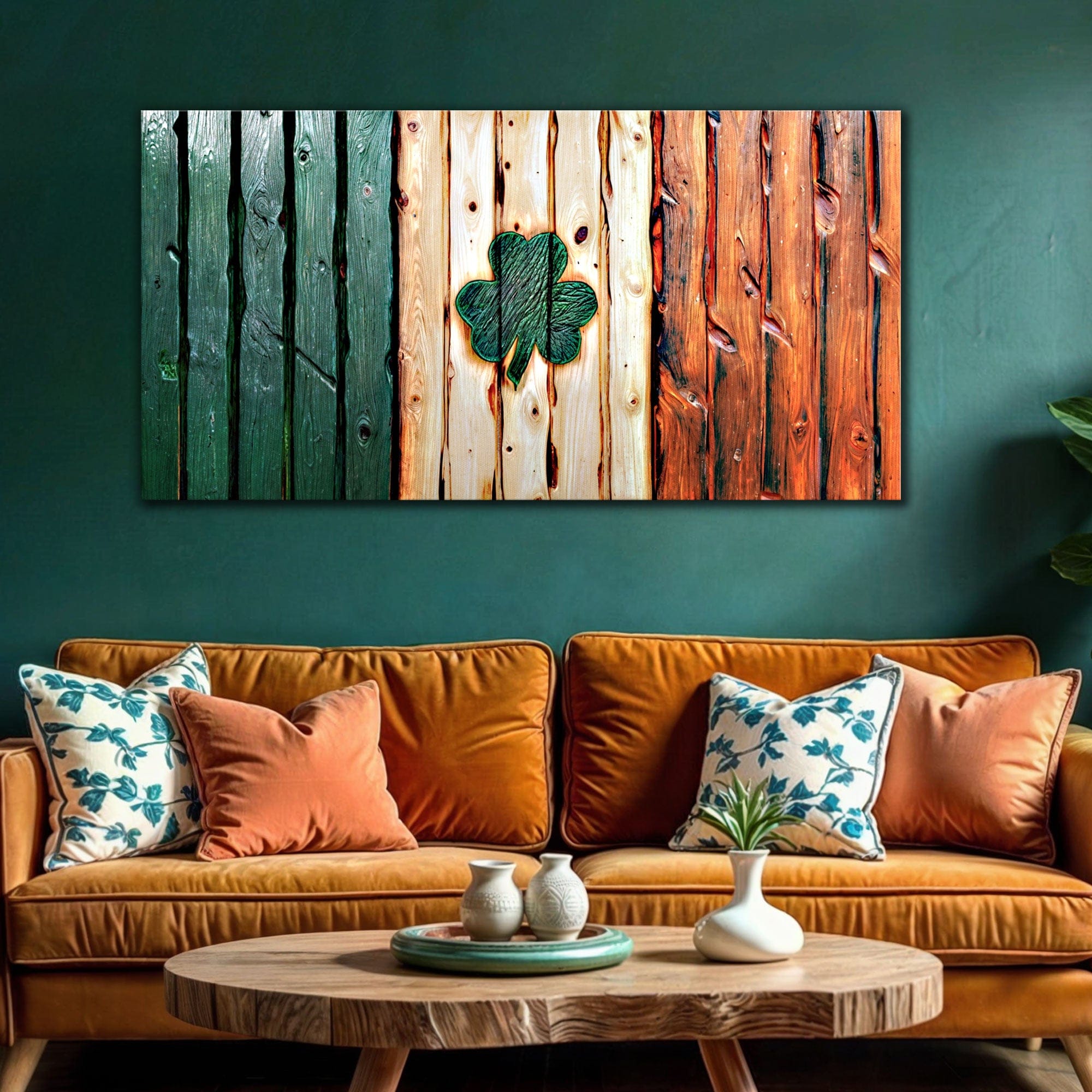 Tailored Canvases Canvas Irish Shamrock Glory Wooden Flag Wall Art