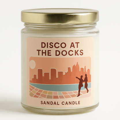 Disco at the Docks – Scented Candle, 9 oz Jar, Vetiver, Jasmine &amp; Fresh Flowers