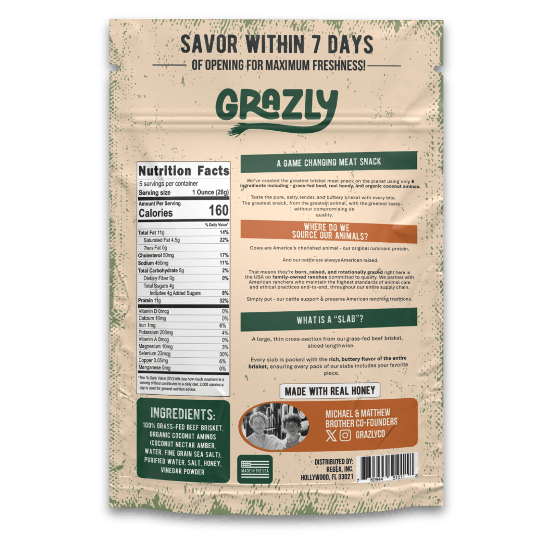 Grazly Raw Honey &amp; Coconut Aminos Brisket Slabs
