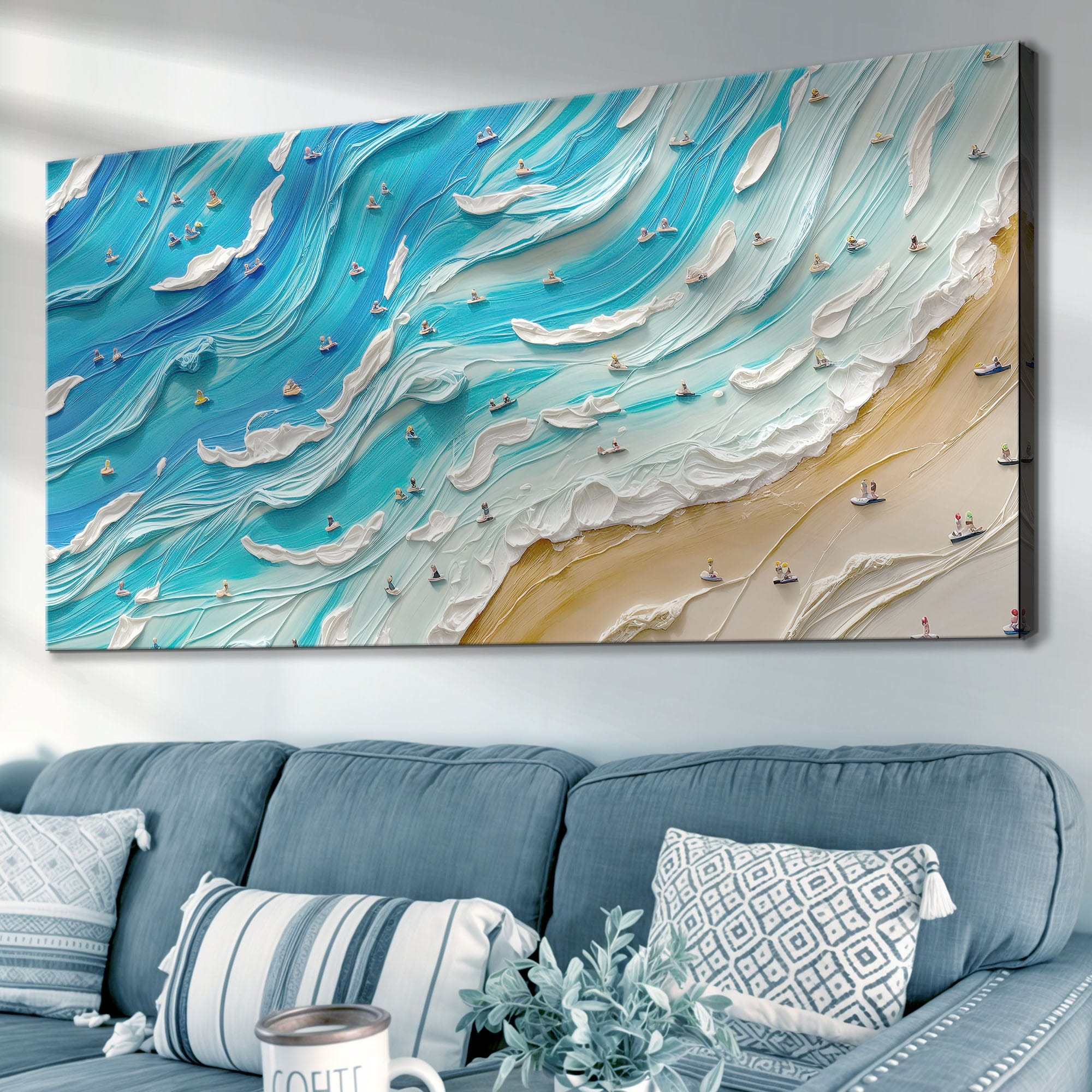 Tailored Canvases Canvas 20x10 inch Medium Premium Gallery Wrapped Beach Days Wall Art V