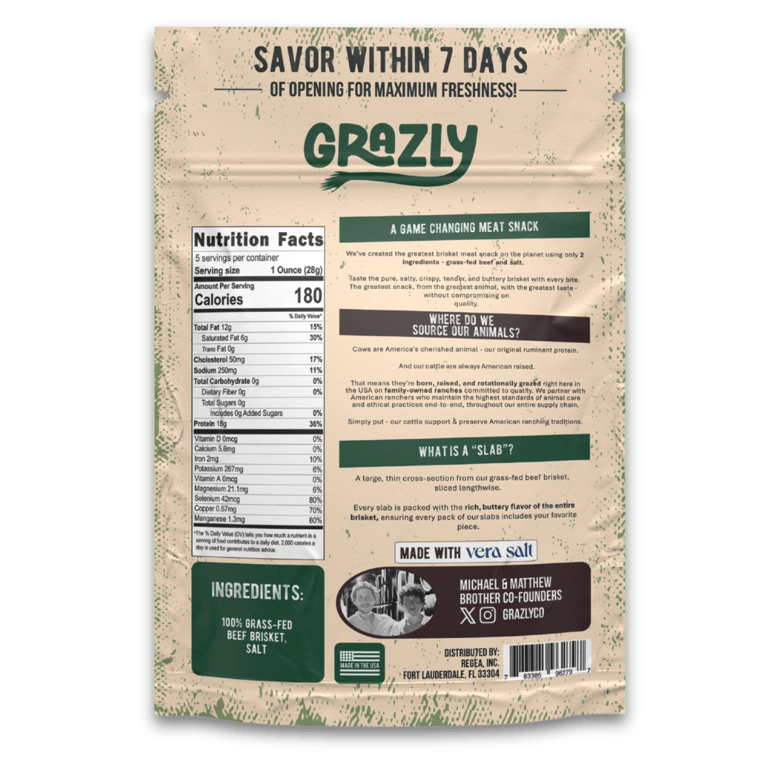 Grazly Beef Brisket Slabs - 100% Grass-Fed &amp; Finished