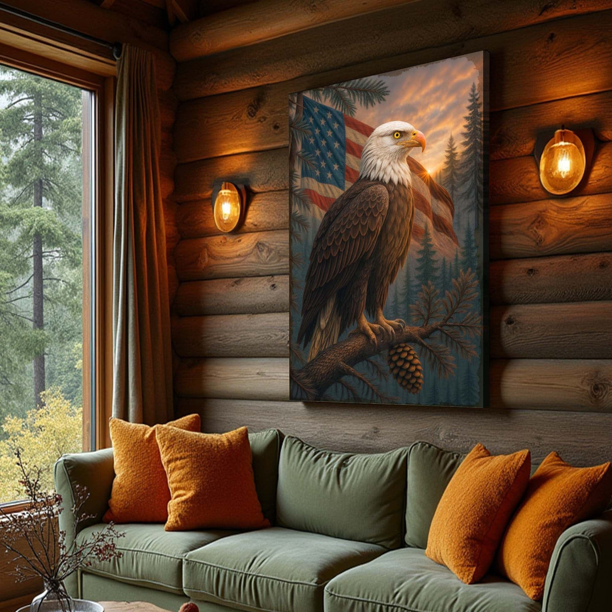 Tailored Canvases Canvas Sentinel of the Pines Eagle Wall Art