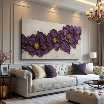 Tailored Canvases Canvas Purple Flower Plaster Wall Art