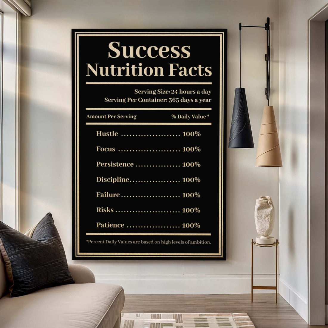 Tailored Canvases Canvas Ingredients For Success Motivational Wall Sign