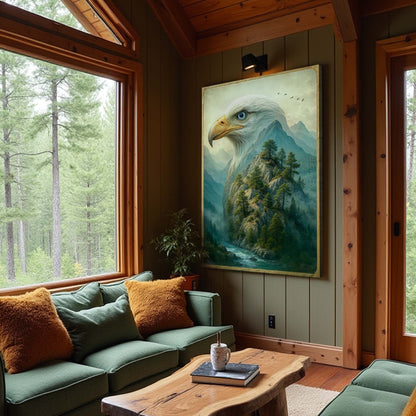 Tailored Canvases Canvas Eagle Over The Canyon Double Exposure Wall Art
