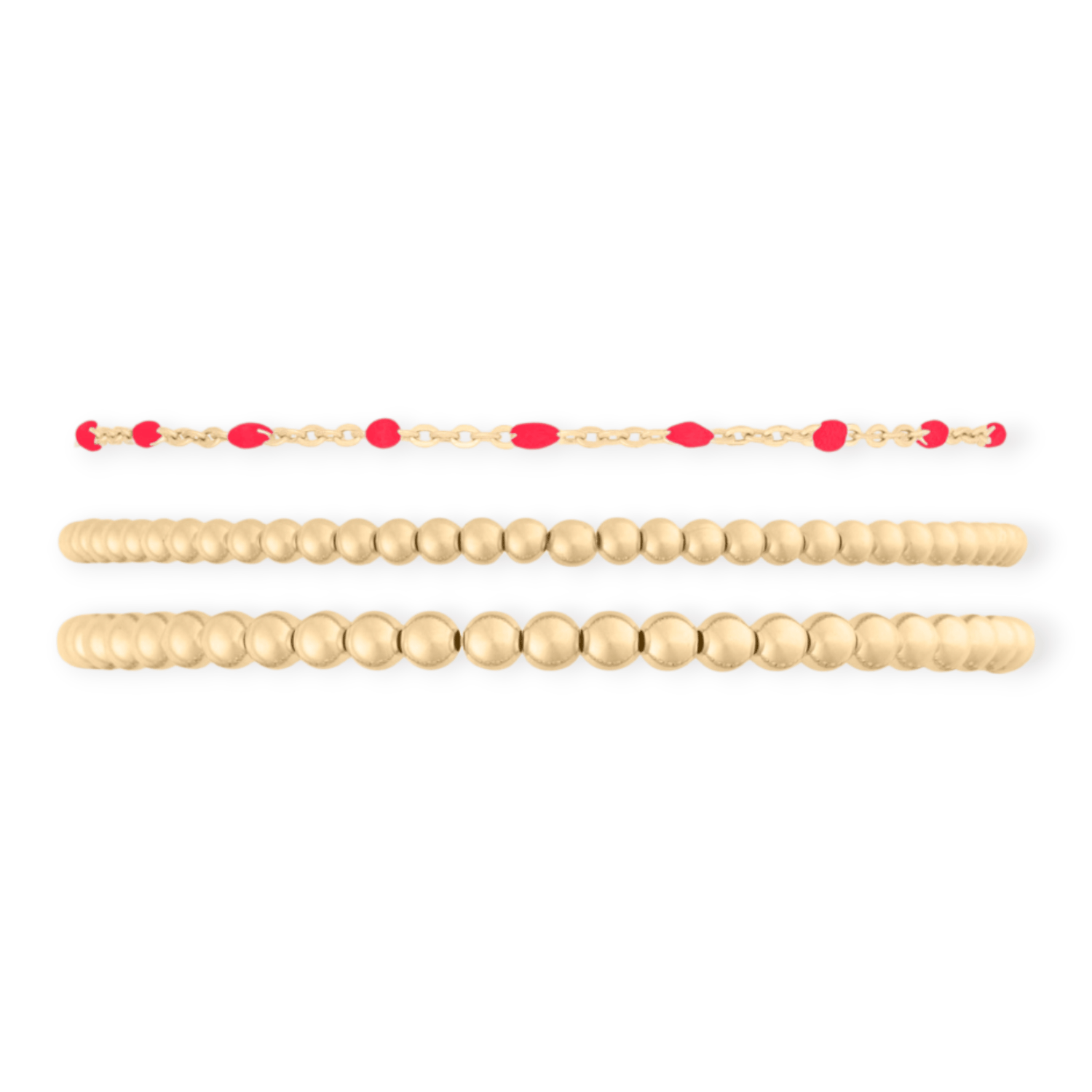 Cuffed by Nano LLC Red Daisy + Juno Bracelet Triple Stack