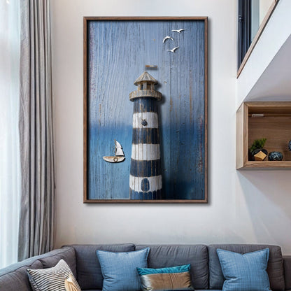 Tailored Canvases Canvas Wooden Lighthouse Coastal Wall Art III