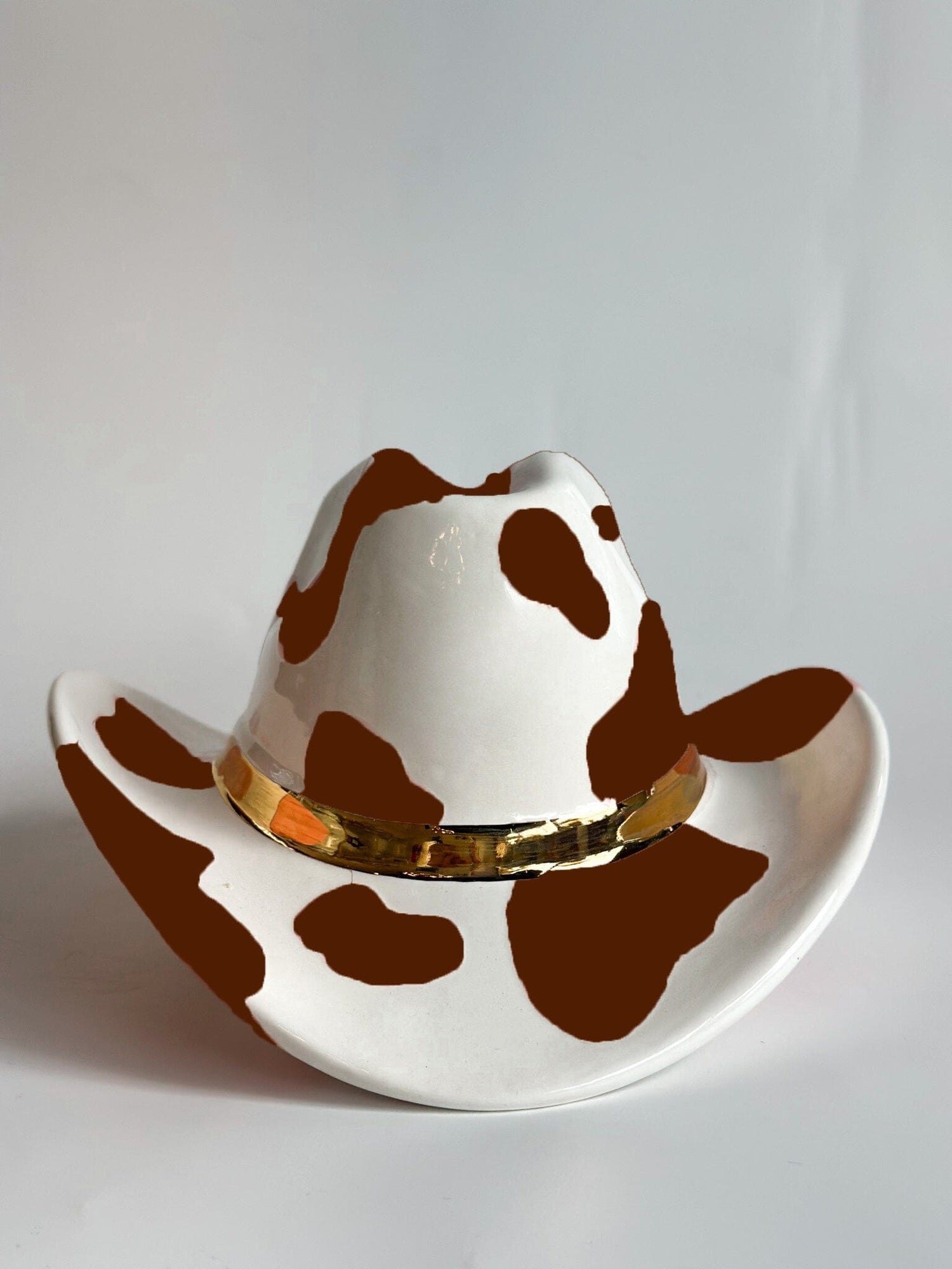Ruby Clay Company Chocolate Cow Print Cowboy Hat
