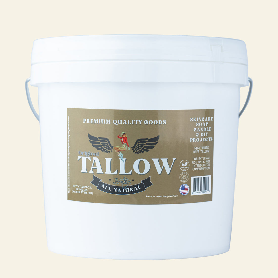 Unscented Bulk Beef Tallow - 16 Pounds | 100% Natural &amp; Pure
