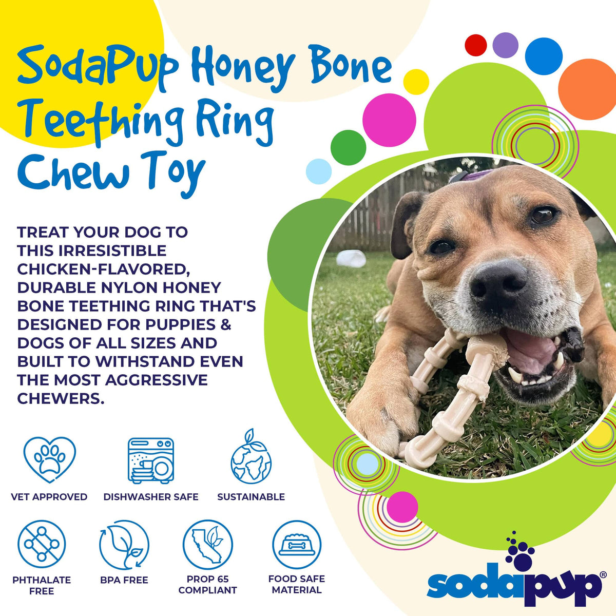 Chicken Flavored Teething Ring for Puppies &amp; Aggressive Chewers | USA Made