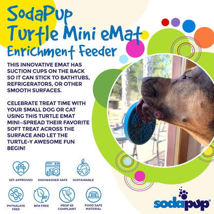 Turtle eMat-Mini Lick Mat with Suction Cups - Small Dogs &amp; Cats | USA