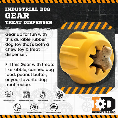Gear eDispenser - Durable Rubber Yak Chew Holder &amp; Treat Pocket | USA Made