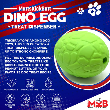 Dinosaur Egg Dog Chew Toy &amp; Treat Dispenser - USA Made | SodaPup