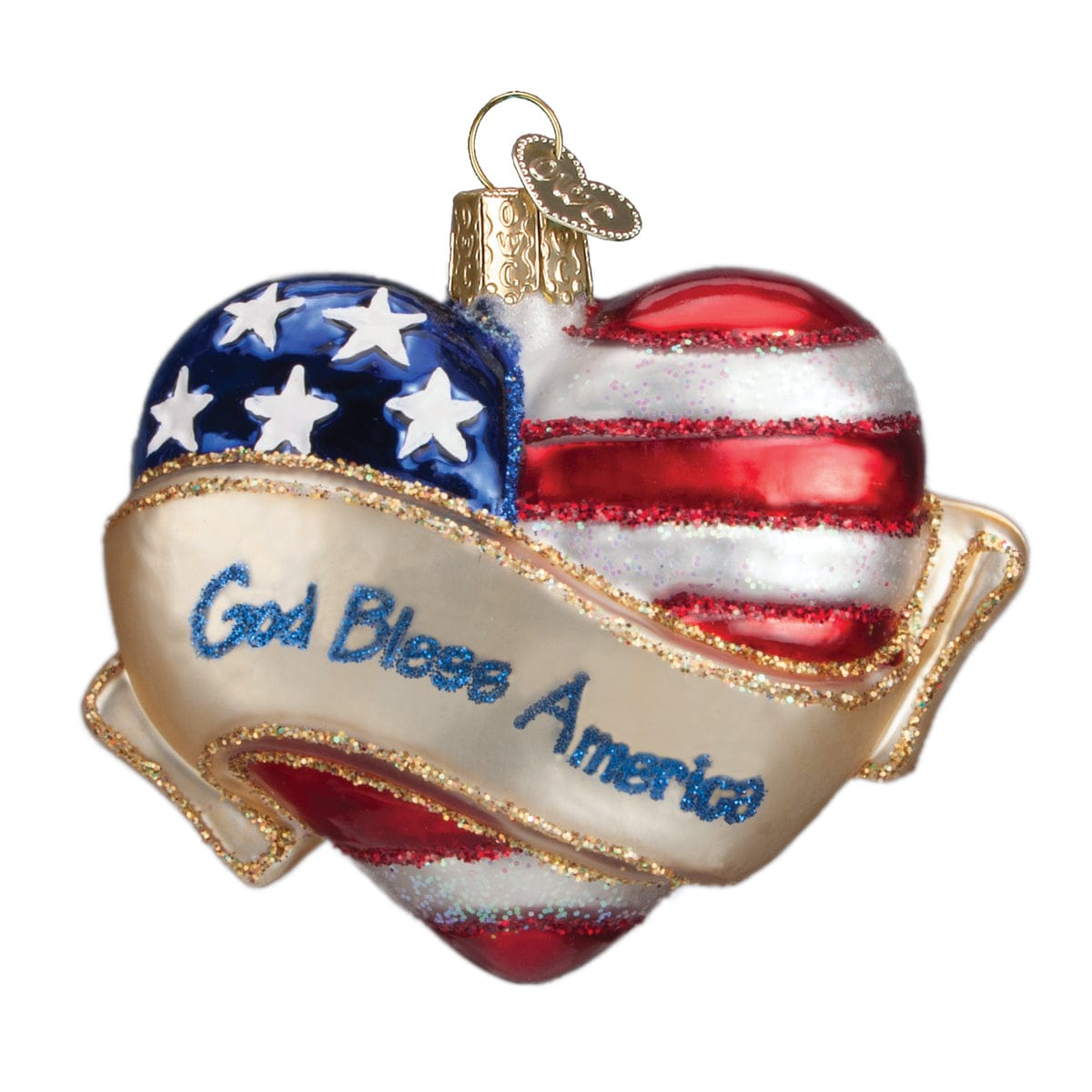 Old World Christmas 3 X 3.25 X 1 / 30037 God Bless America Heart