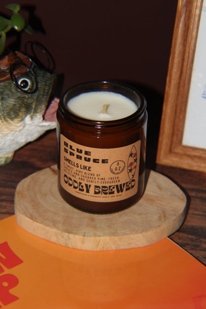 Oddly Brewed Candles Blue Spruce Soy Candle