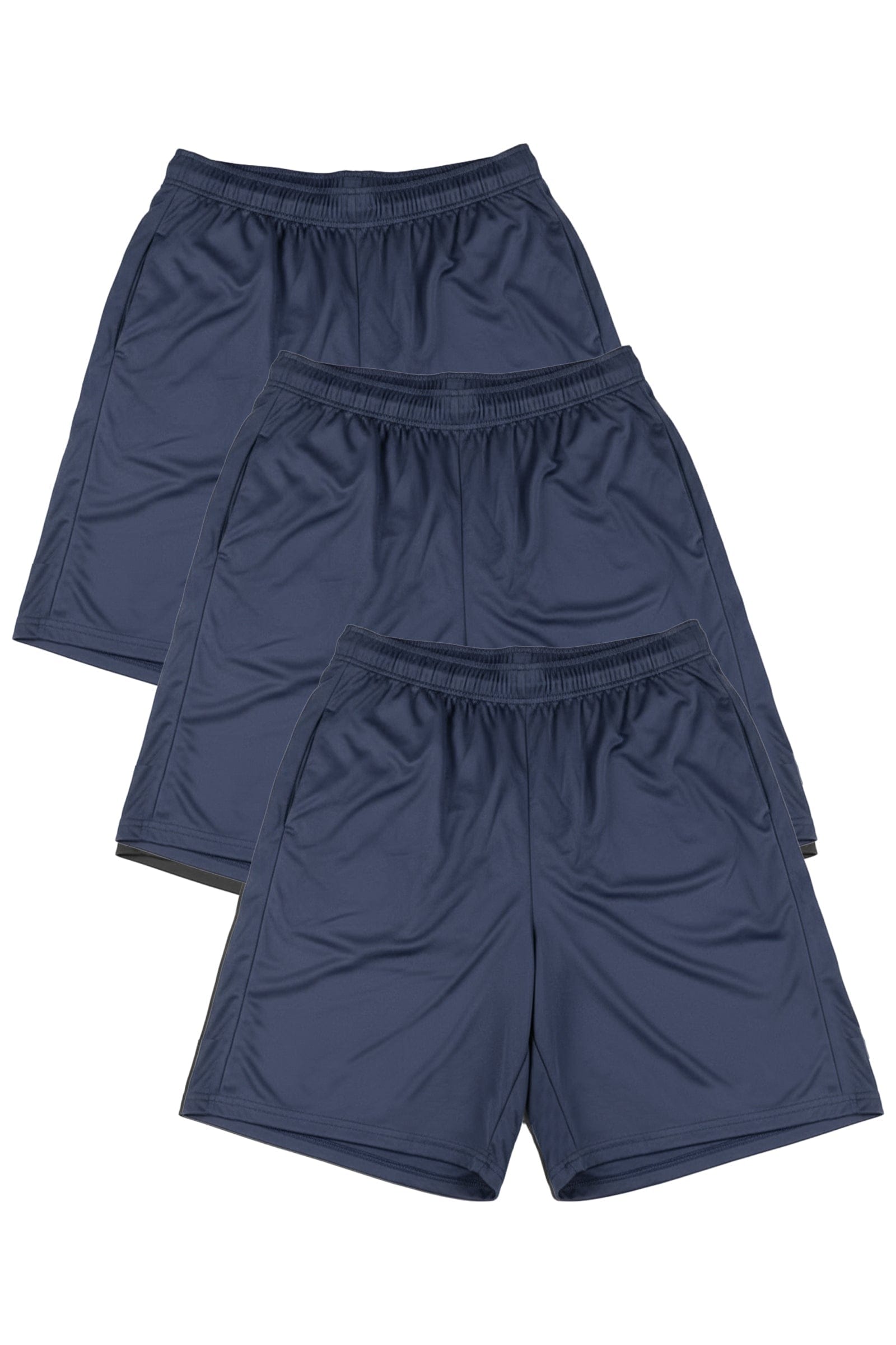 WSI Sportswear Performance Shorts M / Navy 3-Pack Microtech™ 8" Inseam Gym Short